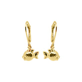 Baby Kinder Gelbgold Ohrring mit Fisch, 18/750 Karat - GO-563/18